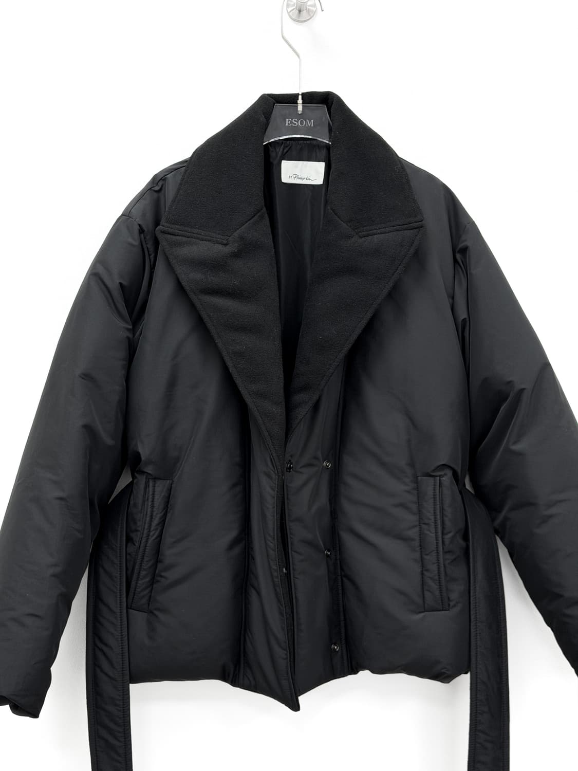 3.1 필립 림 블랙 숄 칼라 벨티드 패딩 자켓 상품이미지6