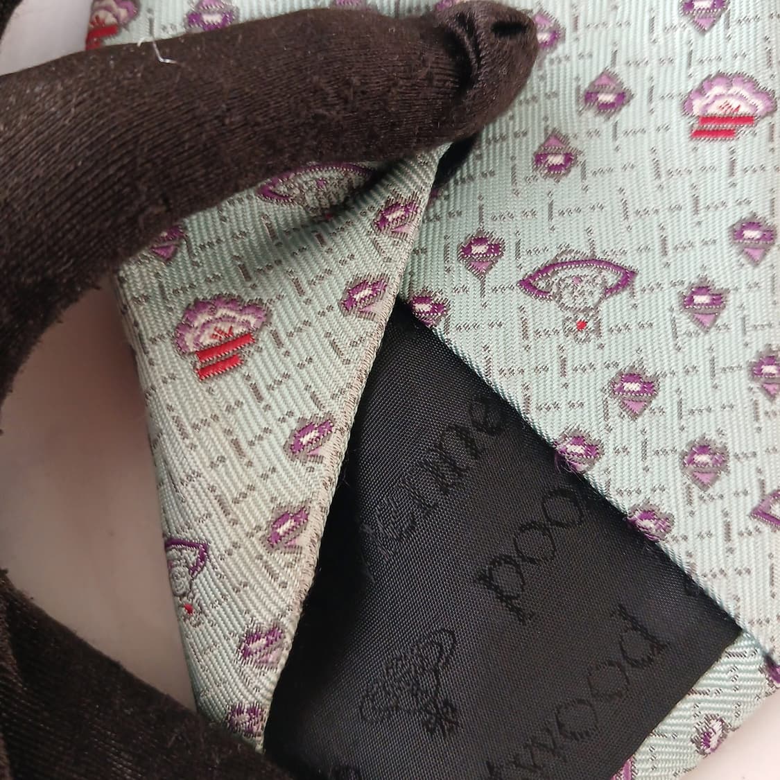 비비안웨스트우드 실크 민트 패턴 넥타이 8.8cm A~B등급 A19481 상품이미지9