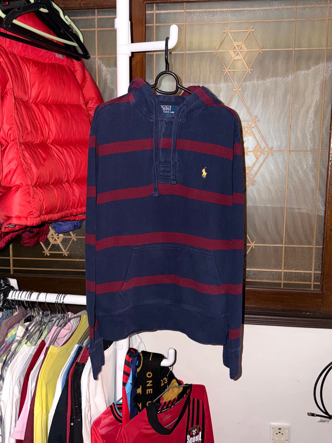 폴로 랄프로렌 스트라이프 PK 럭비 후드티 상품이미지1