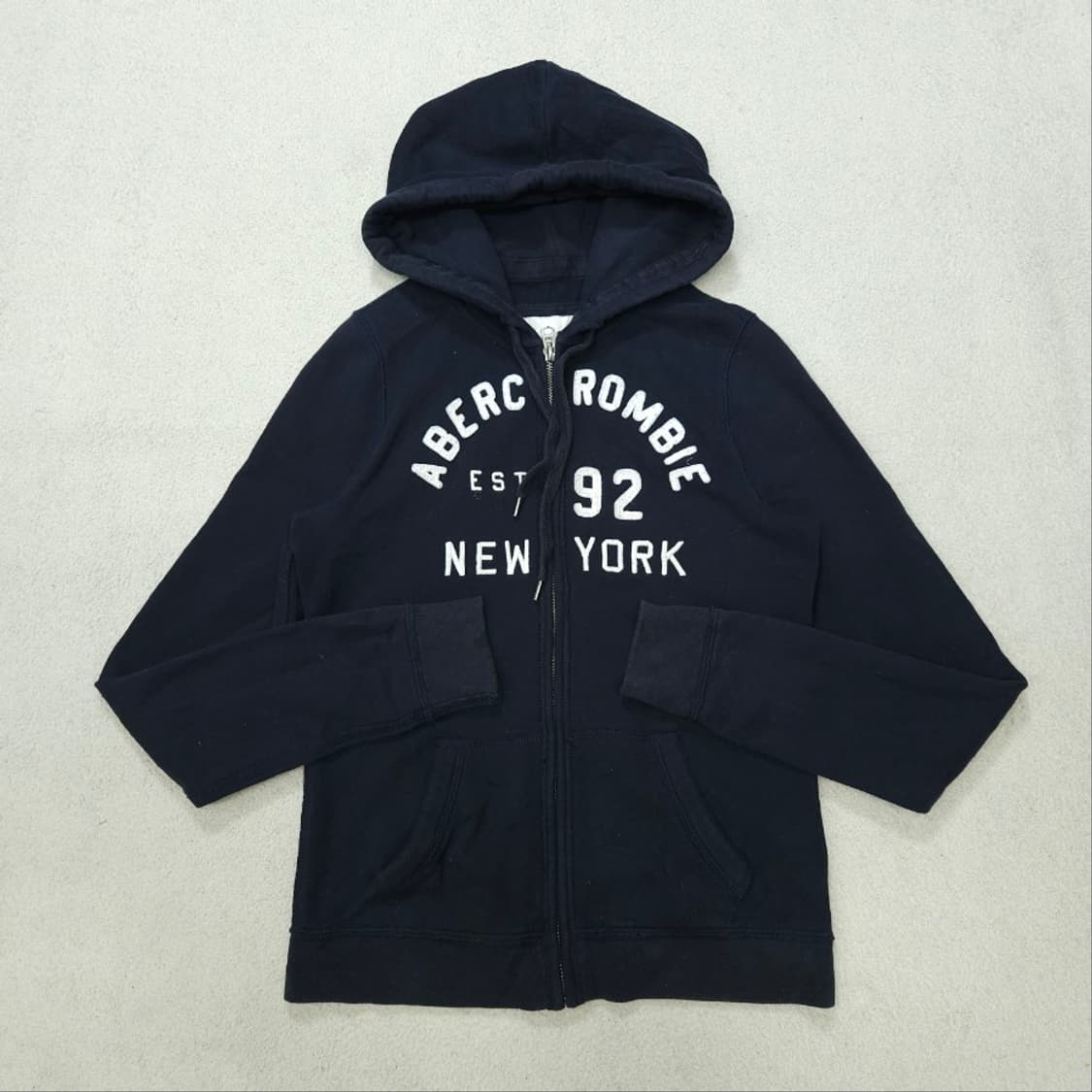 아베크롬비 아치 로고 후드 집업 L 네이비 상품이미지2