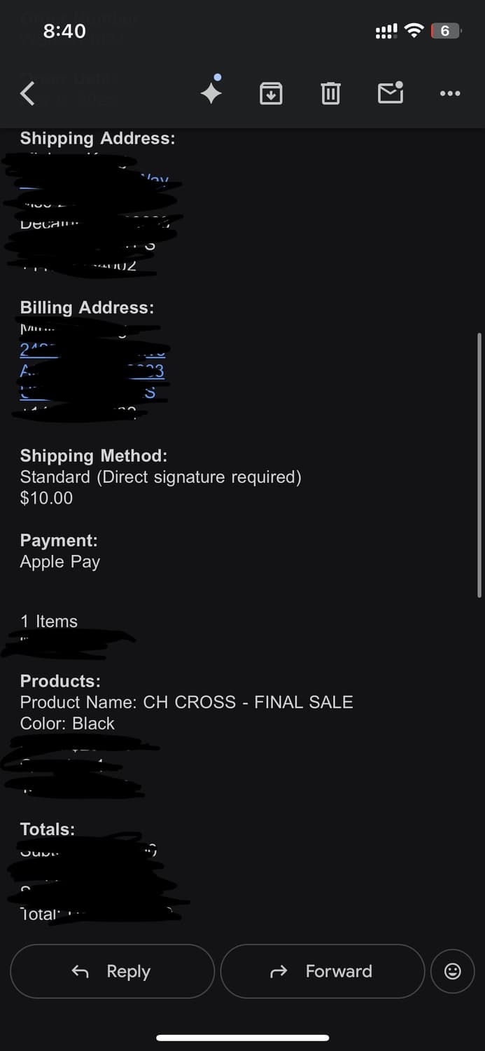 실리크롬 온라인 오더 블랙/클리어 새상품 상품이미지2