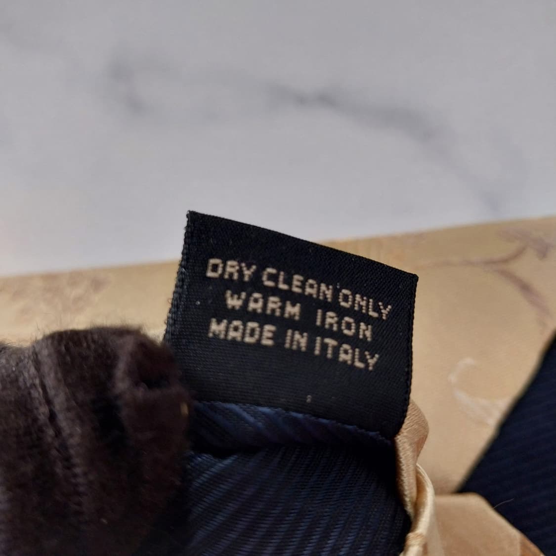 에르메네질도 제냐 골드 플라워 자수 넥타이 9.3cm A+등급 K2568 상품이미지10