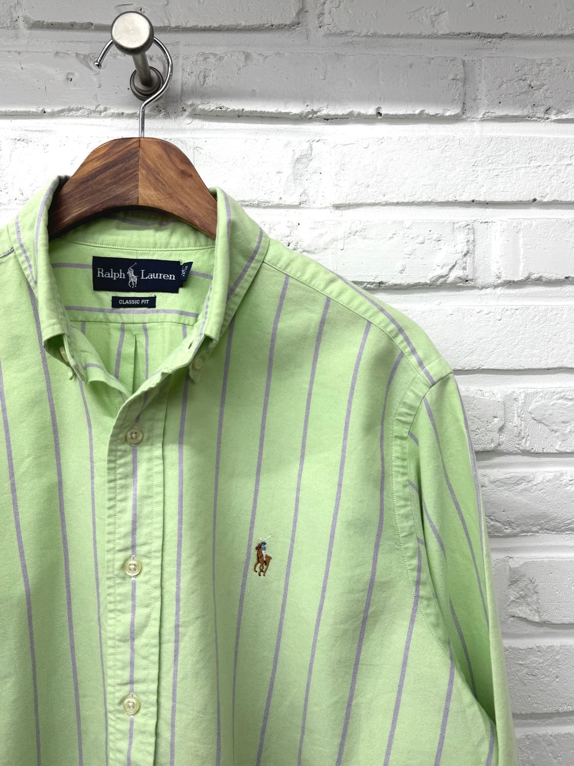 폴로 그린 퍼플 클래식핏 셔츠 상품이미지4