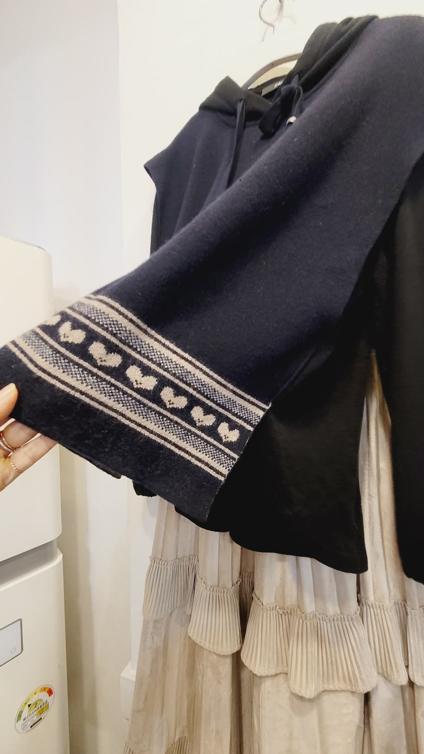 오즈세컨 레이어드 후드니트. 벨벳 캉캉 스커트 상품이미지5