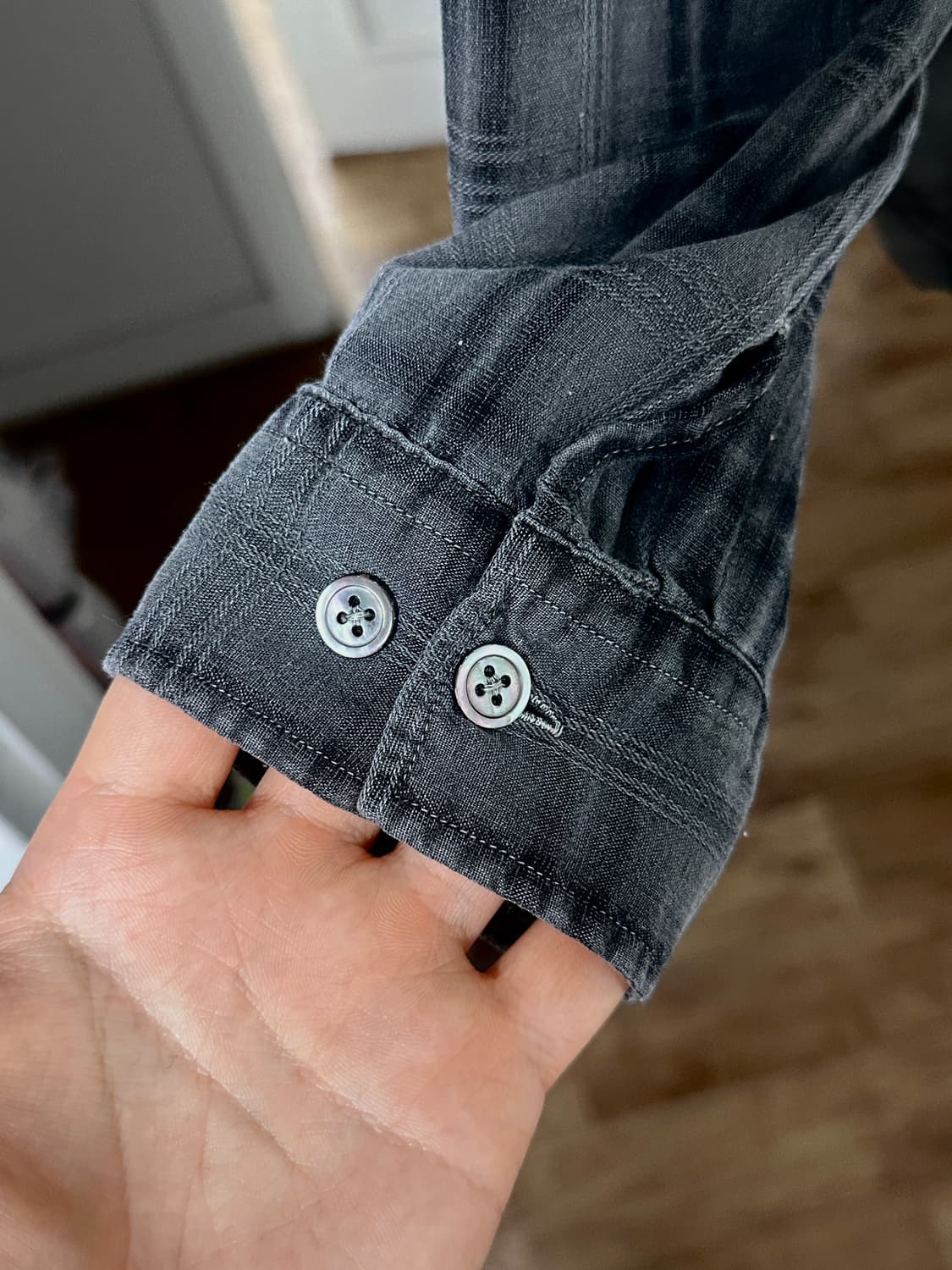 해칭룸 2pk 오버다이드 체크셔츠 그레이 상품이미지2