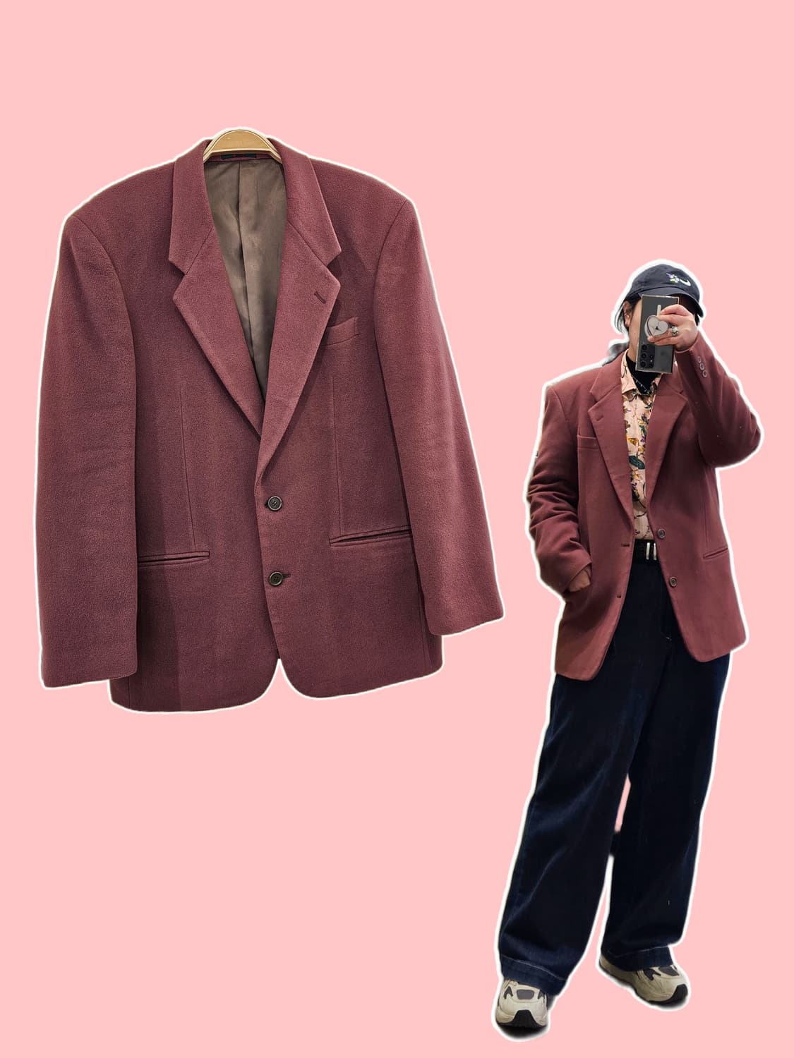 Colours by Alexander Julian 와인 캐시울 자켓 상품이미지1