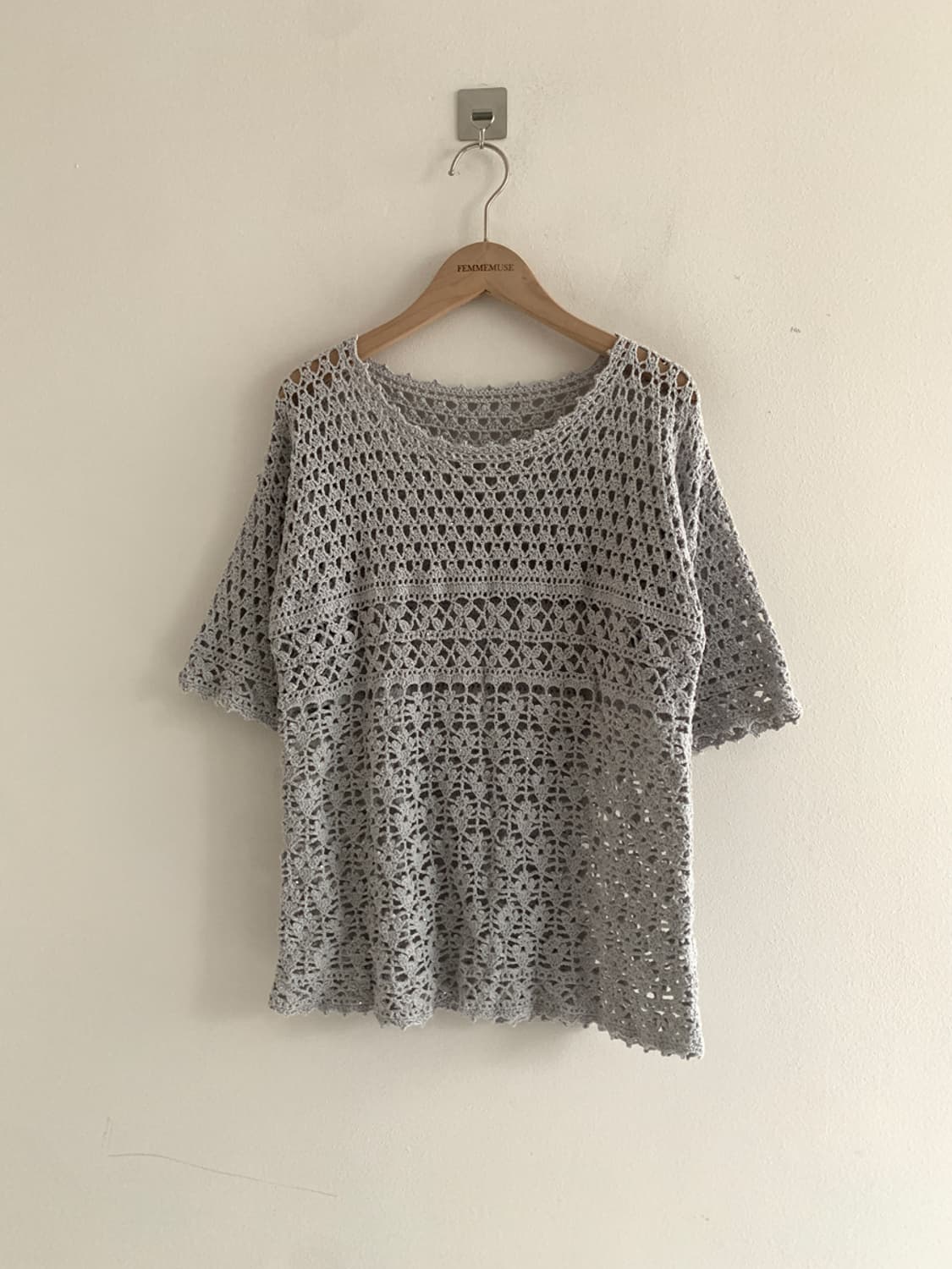 Ethnic Punching Short Sleeve Knit 상품이미지1
