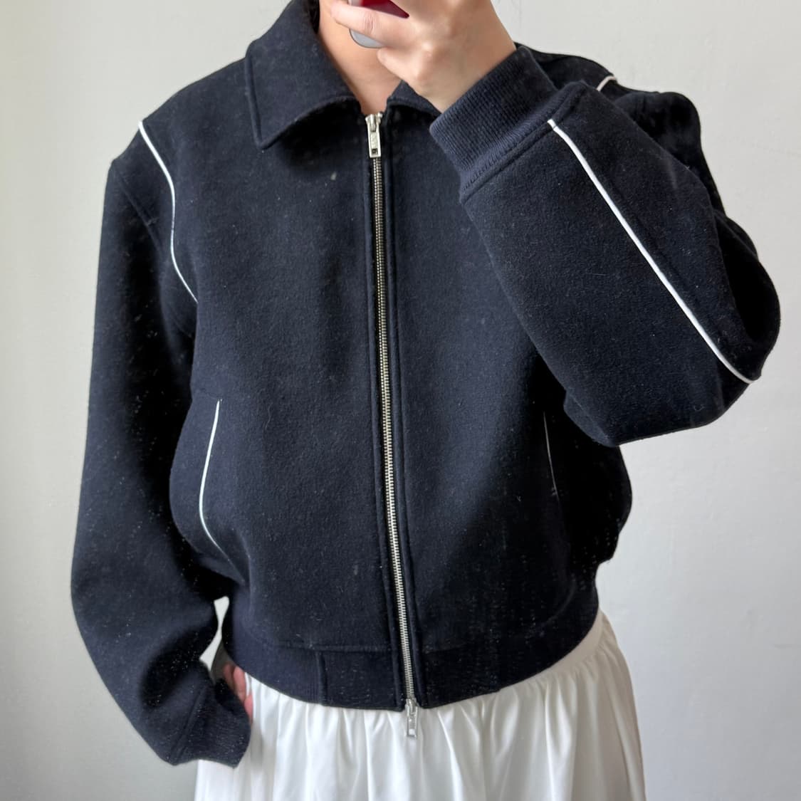 [M] 키뮤어 울 파이핑 바시티 자켓 상품이미지2