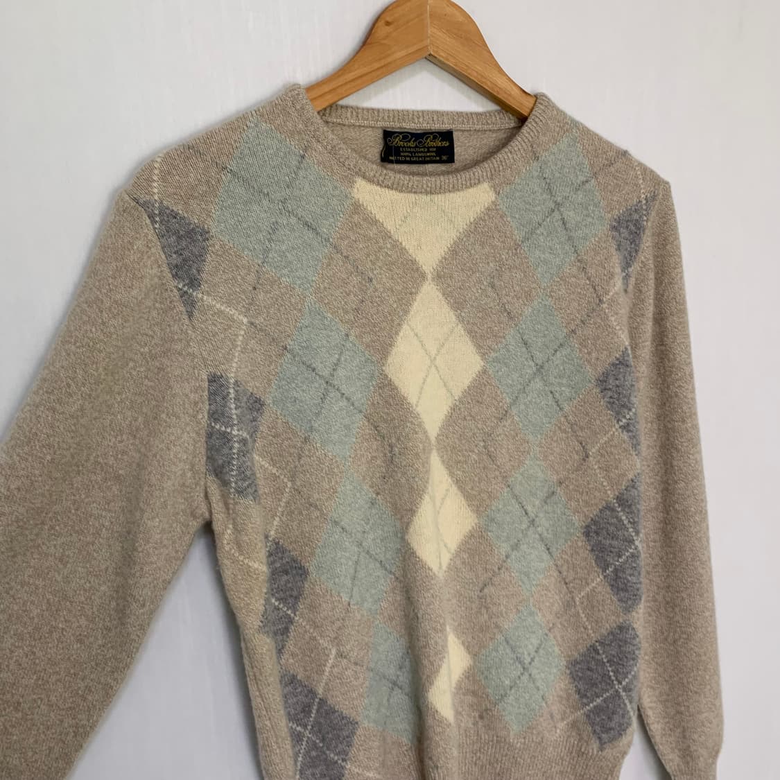 브룩스브라더스 아가일 램스울 긴팔 빈티지 니트 여성 36 상품이미지3