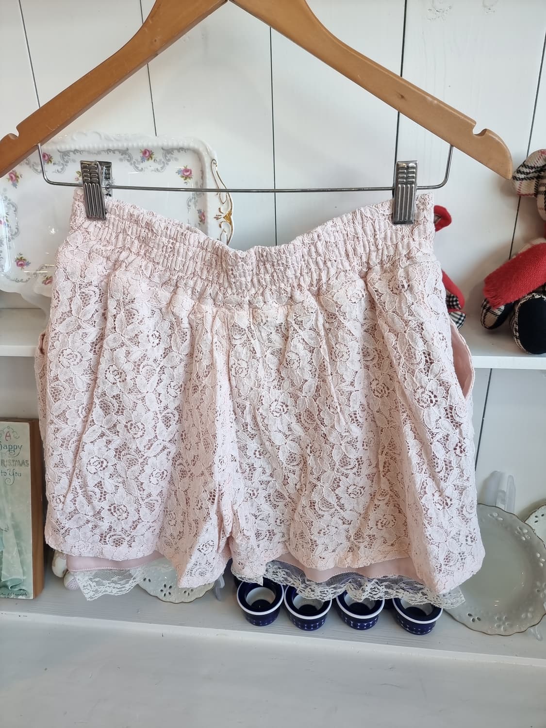 레이스 레이어드 팬츠 (핑크) 상품이미지3