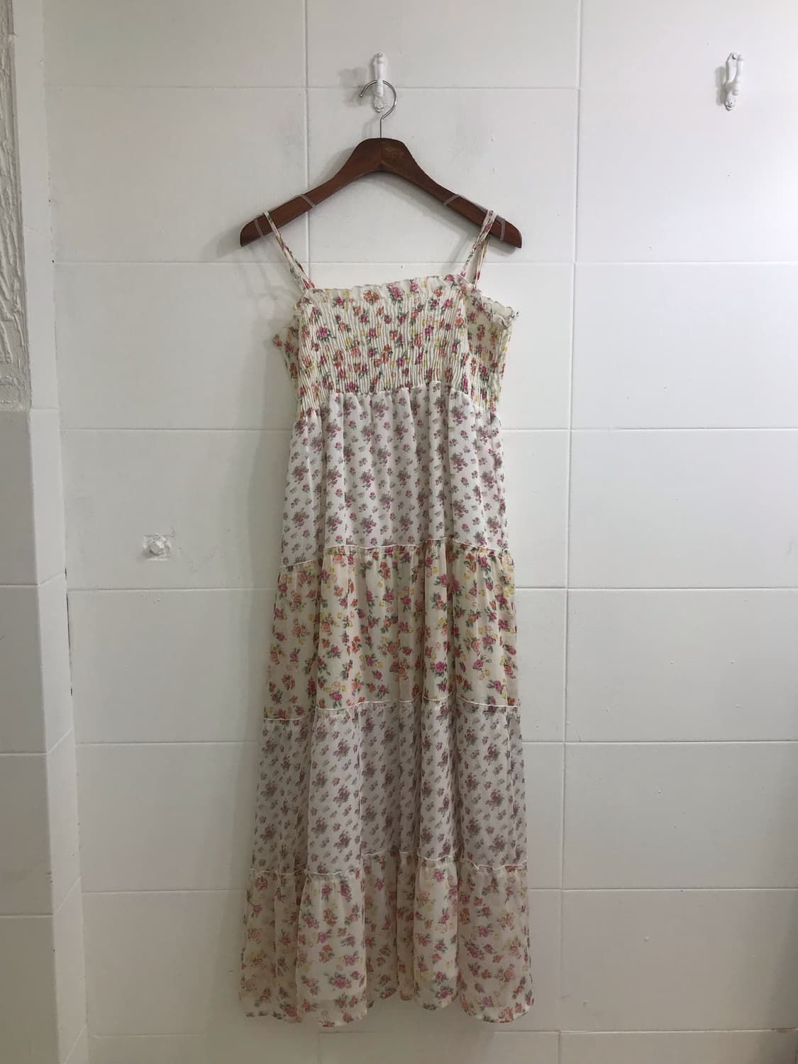 베이지 하구미 모리걸 도트 잔꽃 원피스 봄 코디세트 상품이미지8