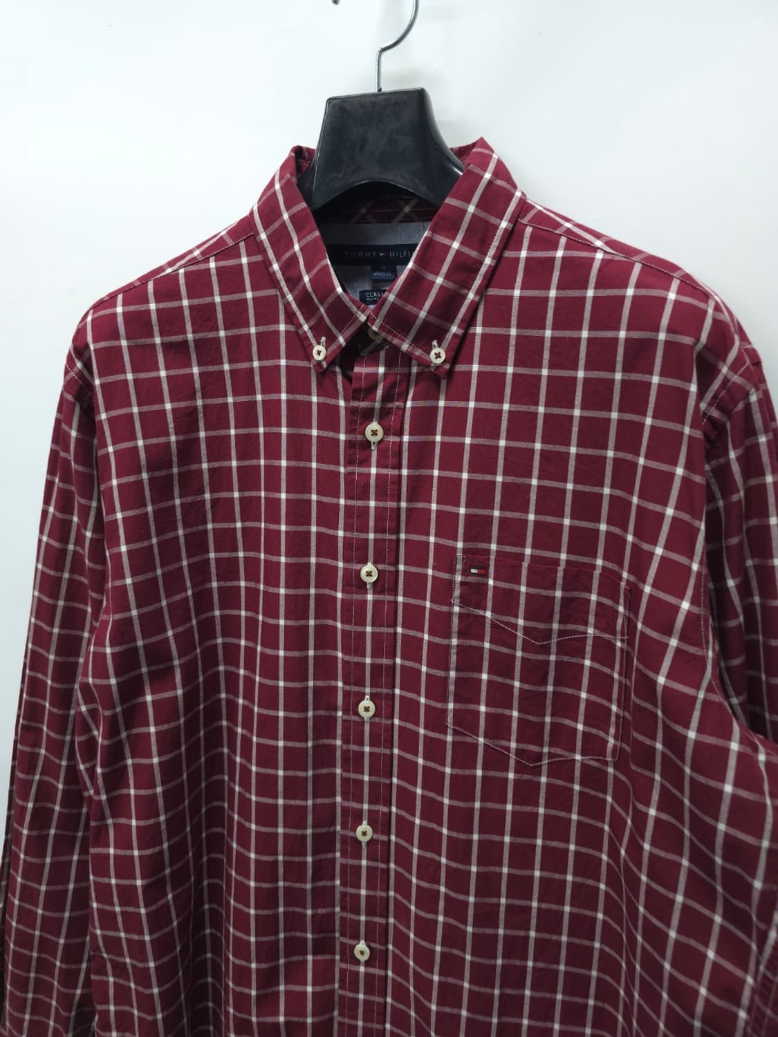 타미힐피거 클래식핏 버건디 체크셔츠 ( 95~100 ) 상품이미지2