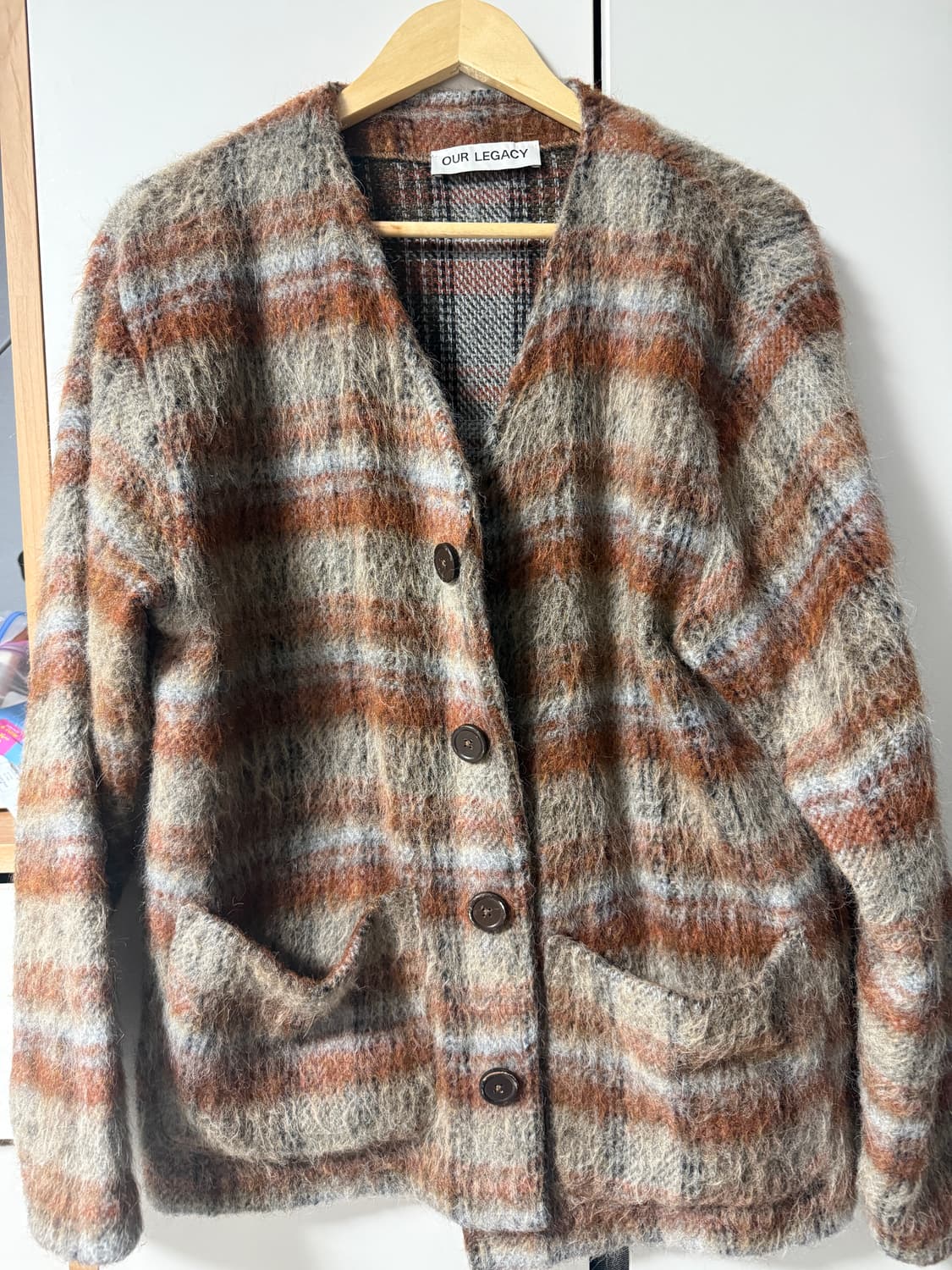 아워레가시 모헤어 가디건 체크 46 상품이미지1