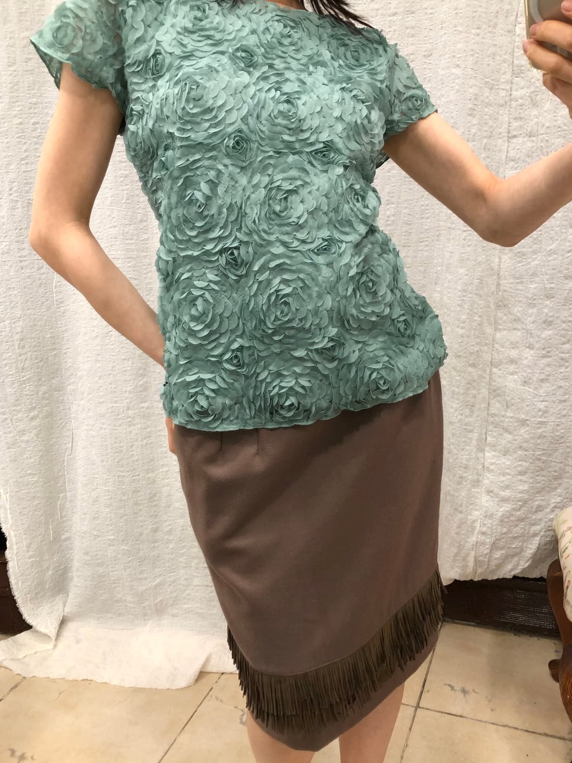 Mint rose half tee 상품이미지1