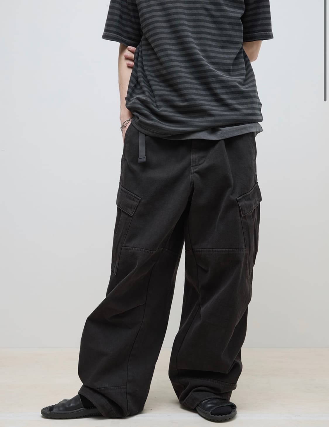 해칭룸 밀팬츠 워시드 블랙 3 상품이미지2