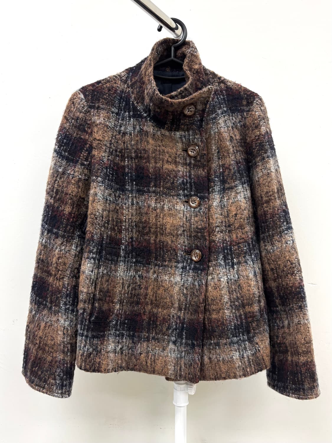 빈티지 하프 코트 하이넥 울 자켓 상품이미지5