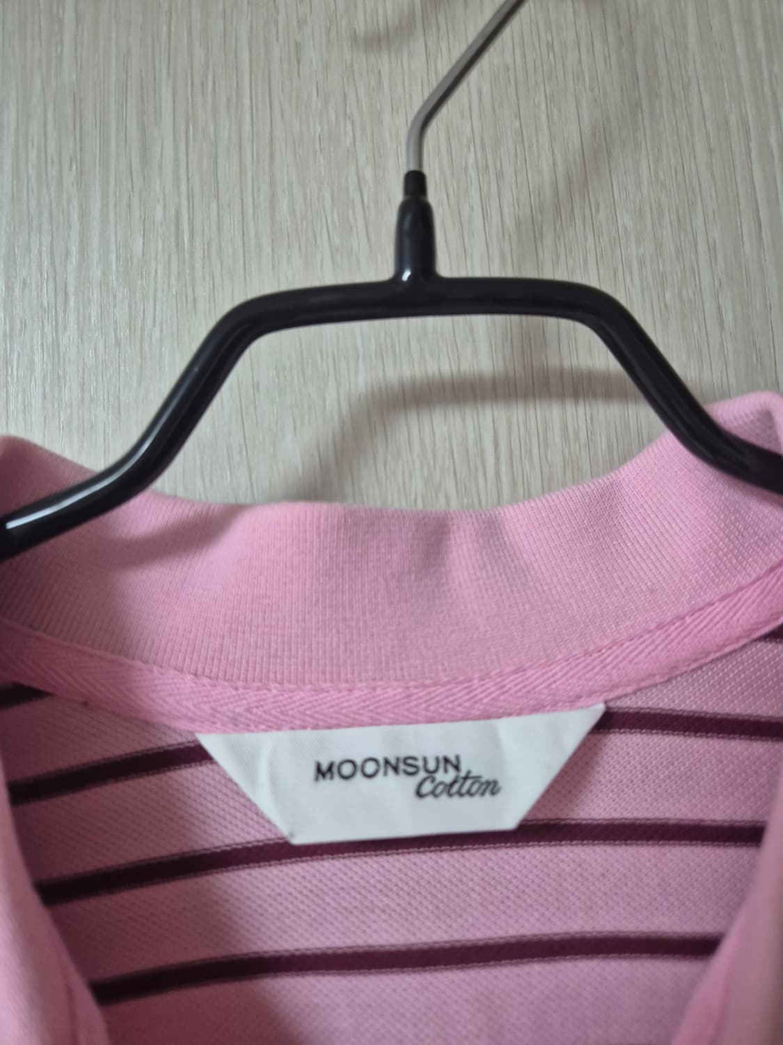 문선 pk 카라티 줄무늬 티셔츠 핑크 S 상품이미지5