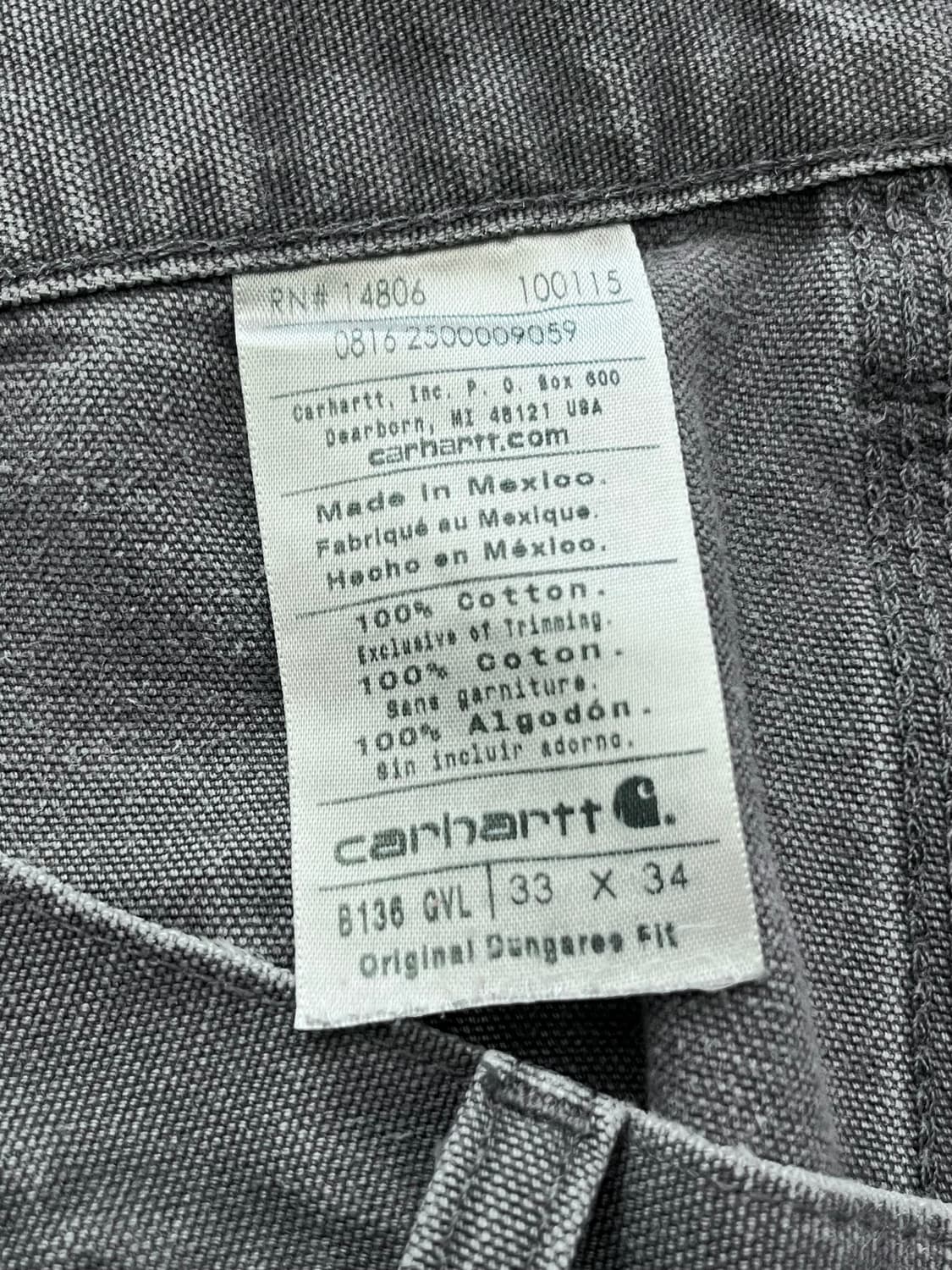 빈티지 칼하트 더블니 팬츠 GVL 덕 캔버스 카펜터 워크 팬츠 상품이미지7