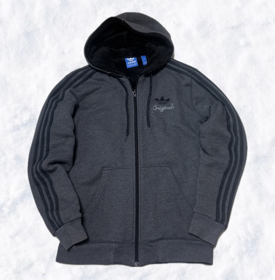 아디다스 차콜 쉐르파 후드집업 상품이미지1