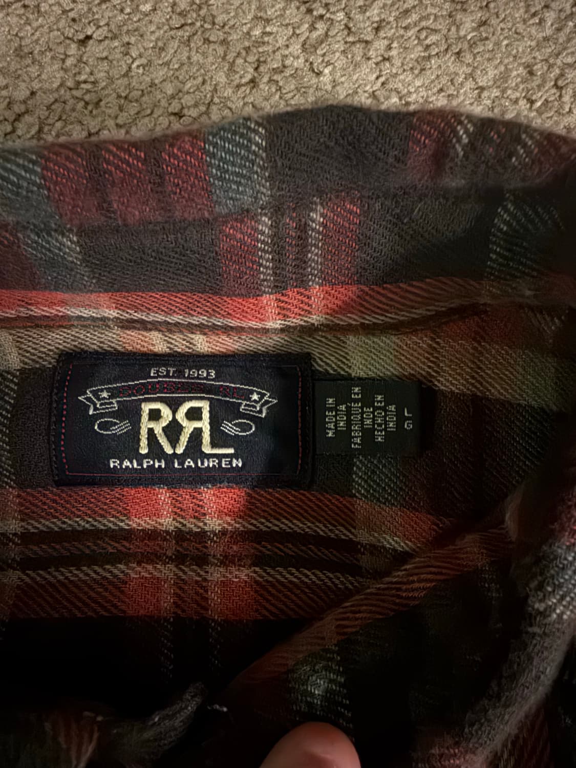 RRL matlock 플레이드 워크셔츠 L 상품이미지3