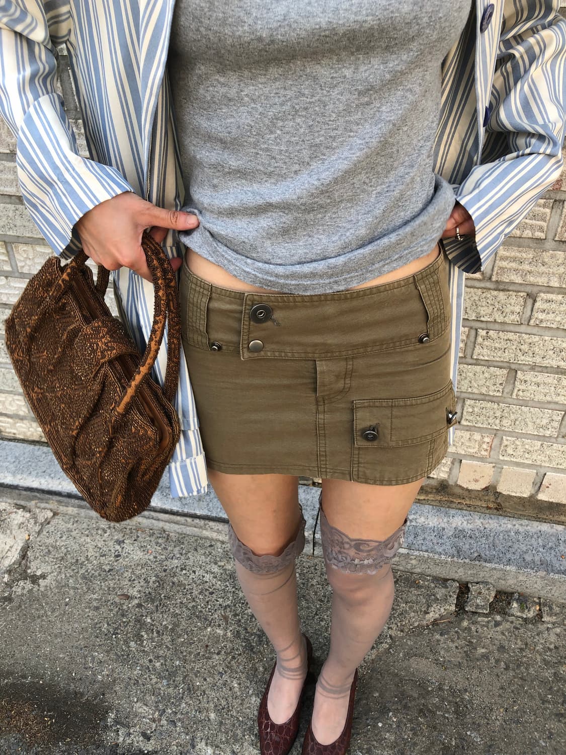 egoist khaki cargo mini skirt  상품이미지2