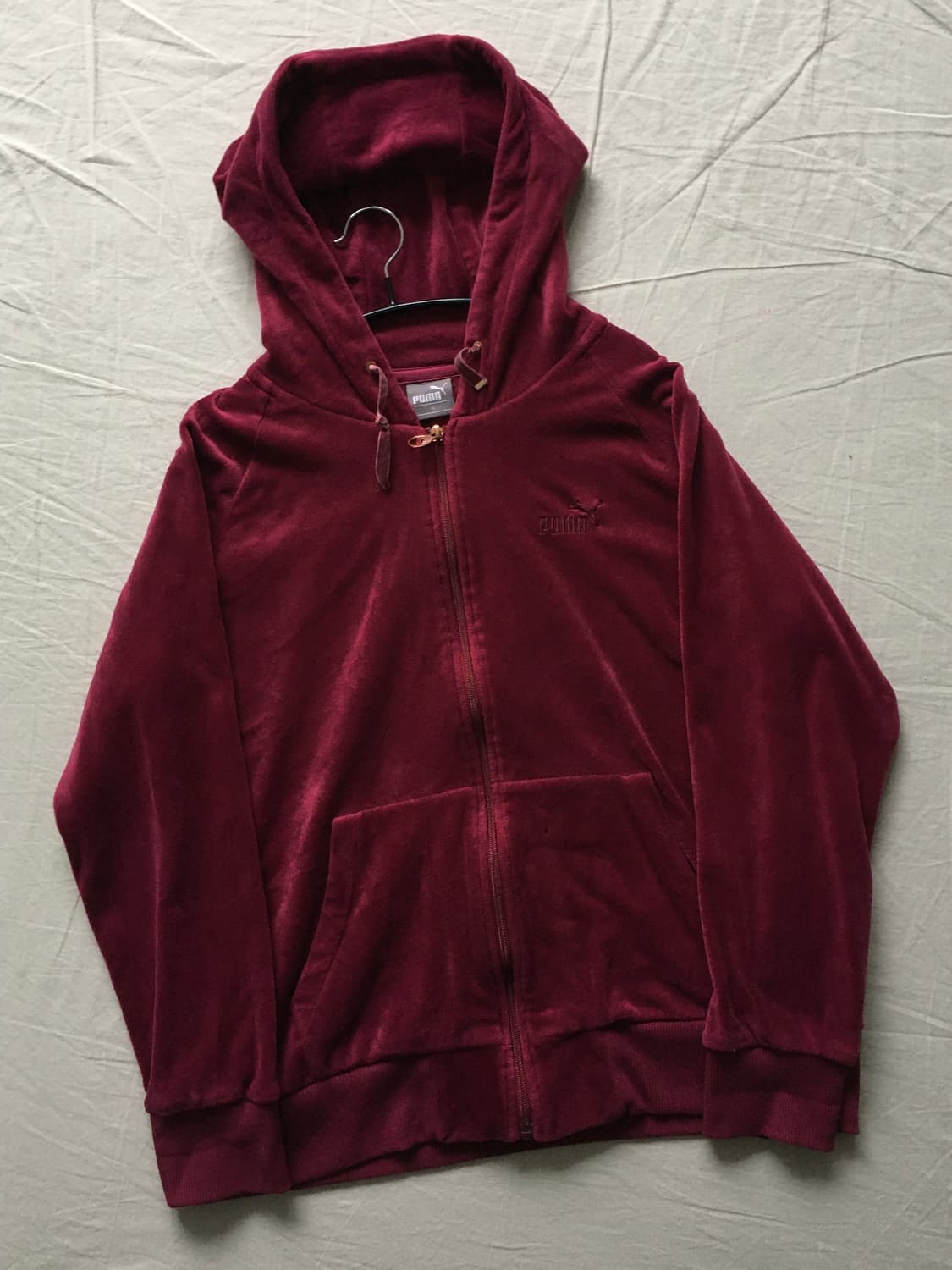 퓨마 벨벳 로고 후드집업 상품이미지3