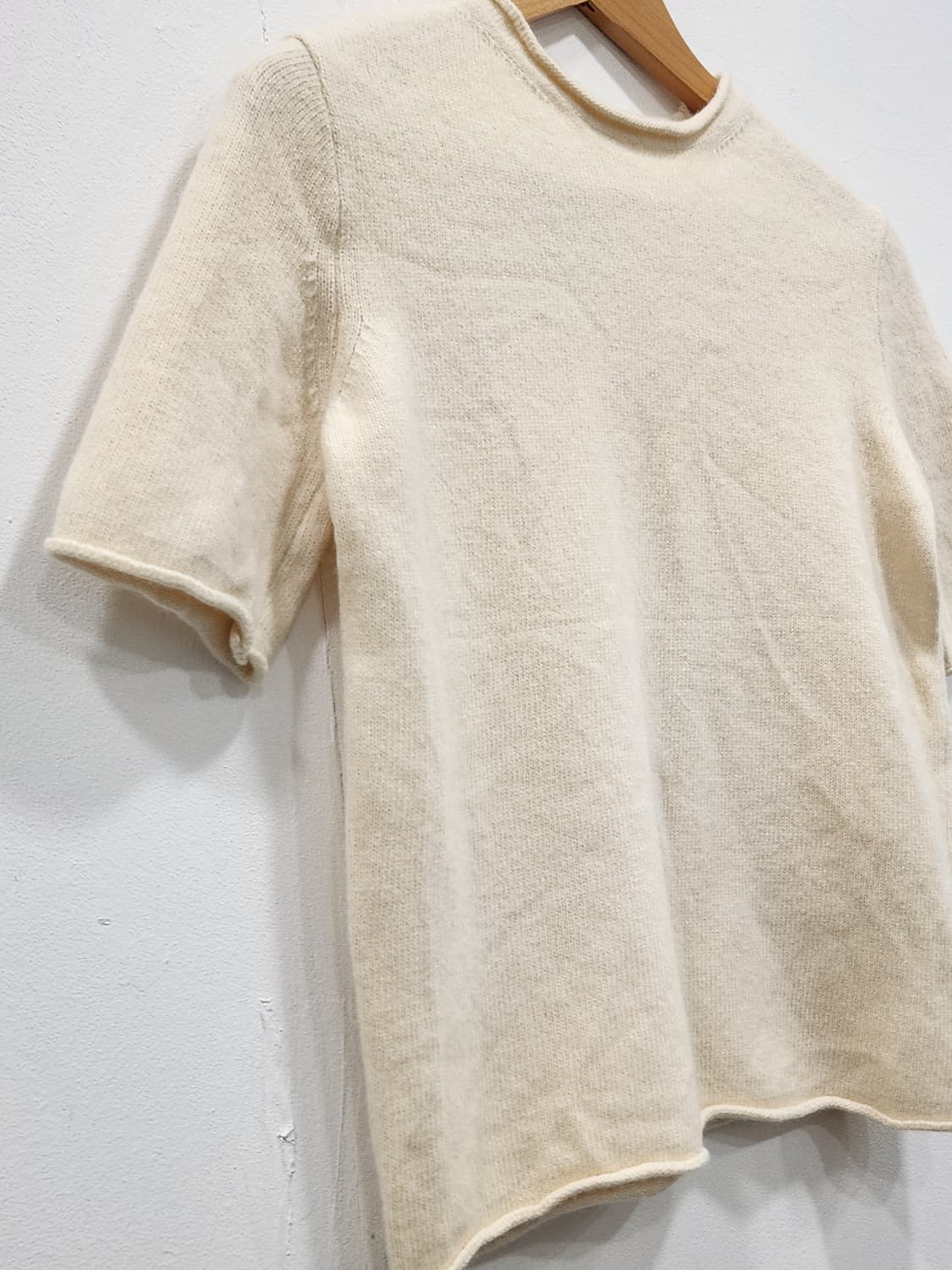 [F] 아이보리 반팔 니트 여성 프리사이즈 상품이미지5