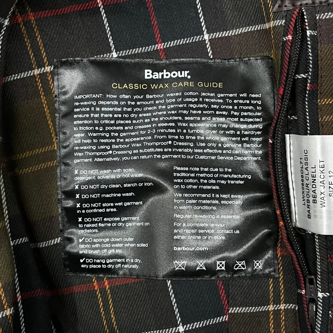 [정품] 바버 왁스 자켓 카키 코듀로이 카라 b18 상품이미지6