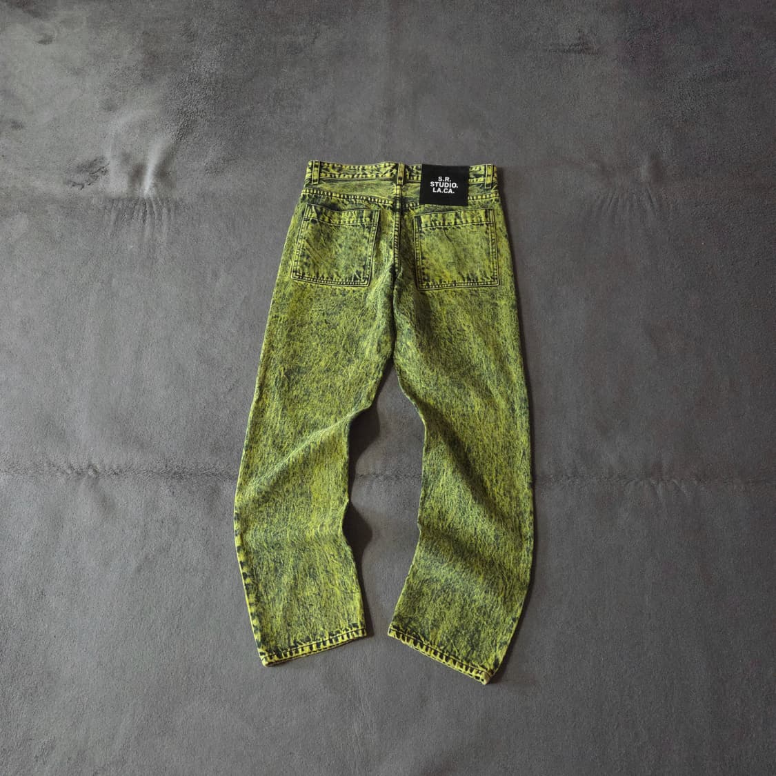 SR STUDIO LACA 테이퍼드 그린 핸드다이드 데님 팬츠 31 상품이미지1