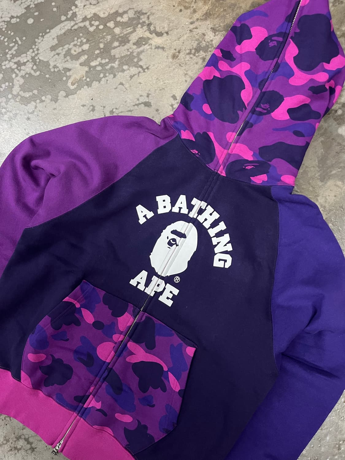 베이프 컬리지 카모 후드집업 퍼플 M  상품이미지2