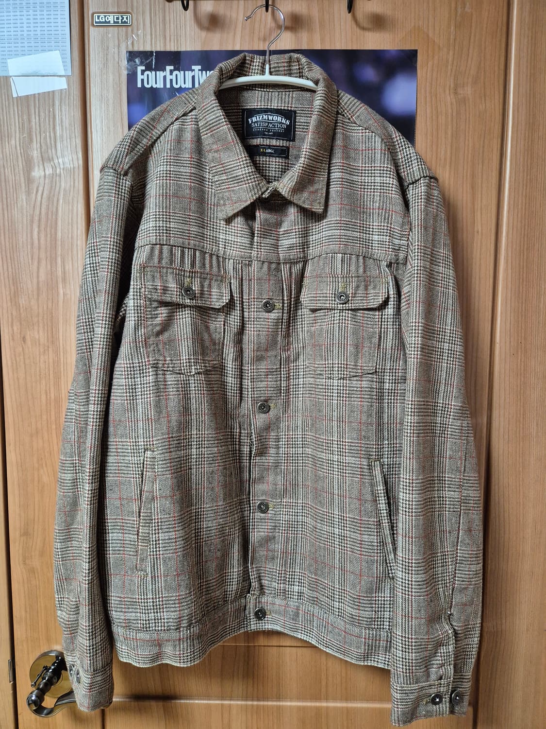 프리즘웍스 글렌체크 트러커 자켓 XL 100 사이즈감 상품이미지1