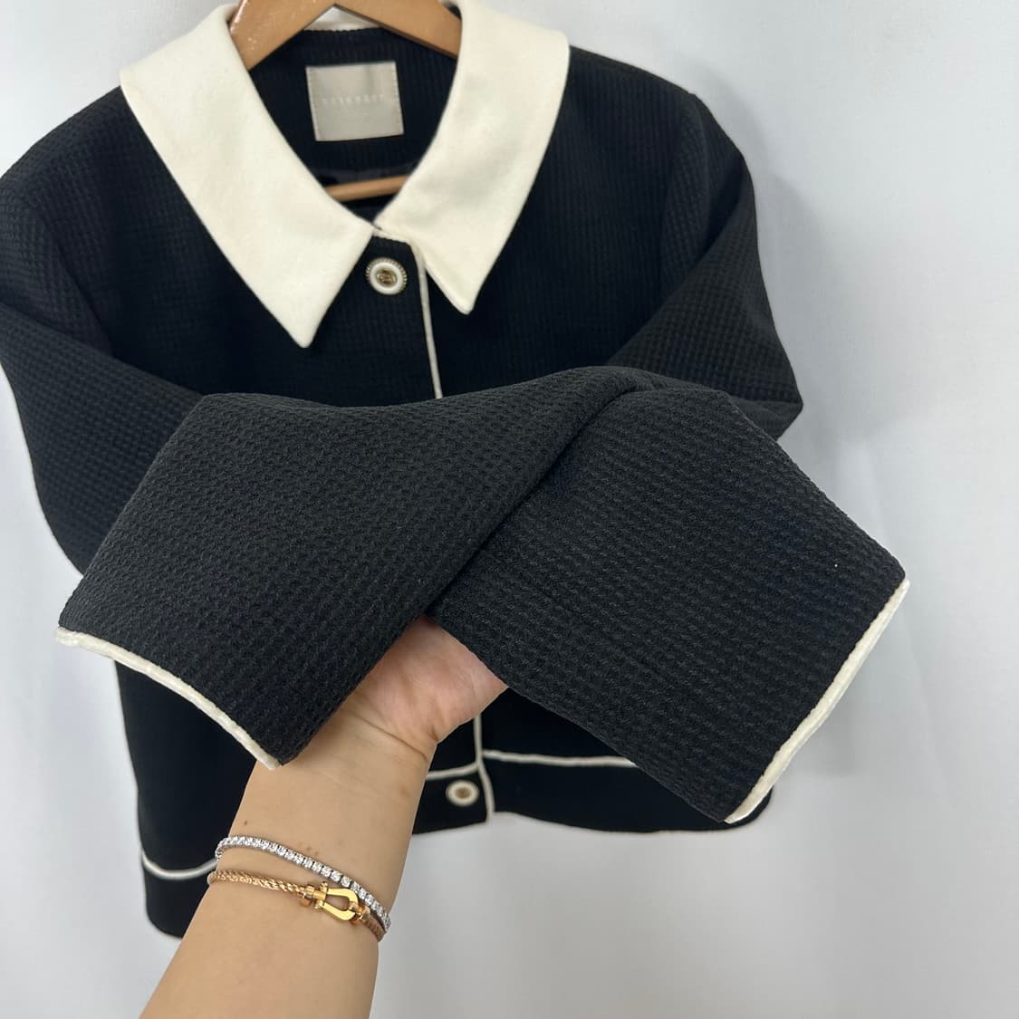 레인드롭 여성 금장 카라 자켓 ONE SIZE  상품이미지4