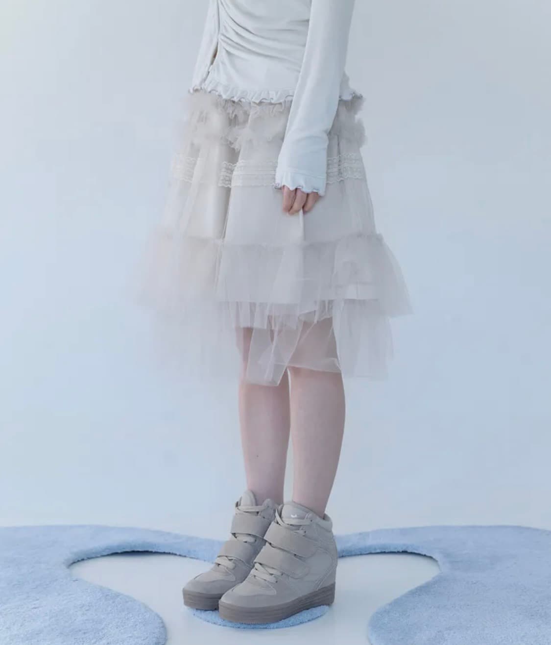 미레코 프릴 미디 스커트  상품이미지2