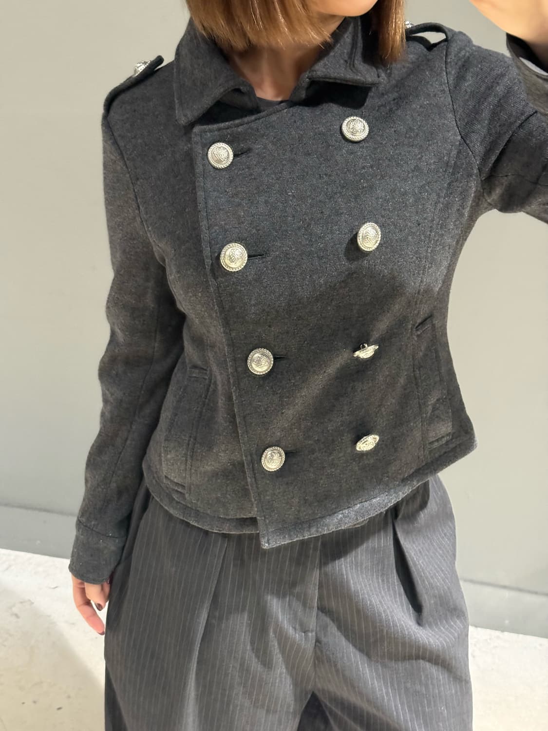 inner stripe point double button jacket 상품이미지2