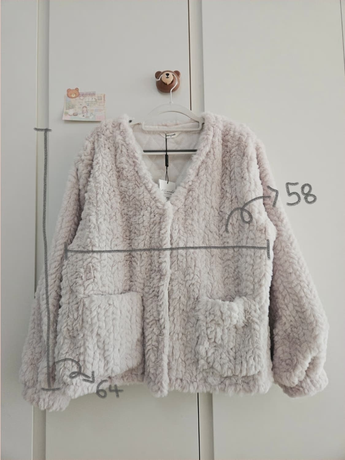 [새상품] 꽈배기 케이블 퍼자켓 상품이미지10