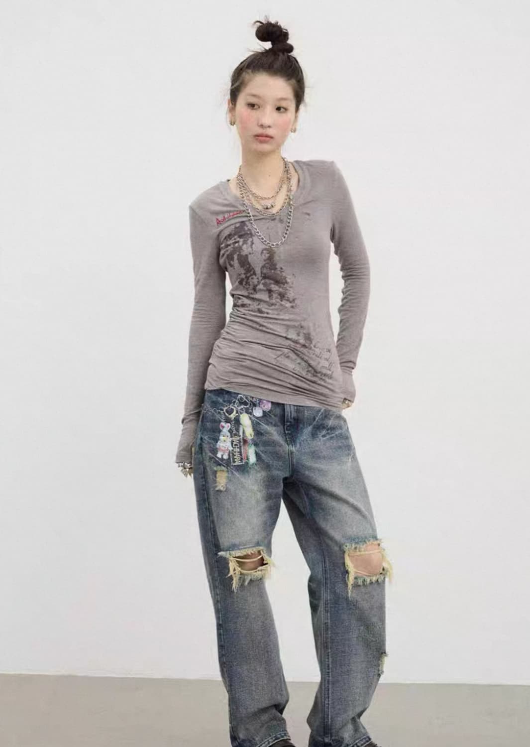 아키하라 그레이 롱슬리브 M 상품이미지3