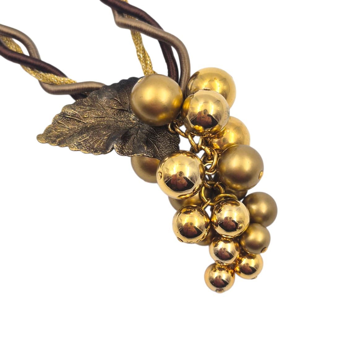 90s 엔틱 브라스 빅 포도 송이 코스튬 목걸이 상품이미지2