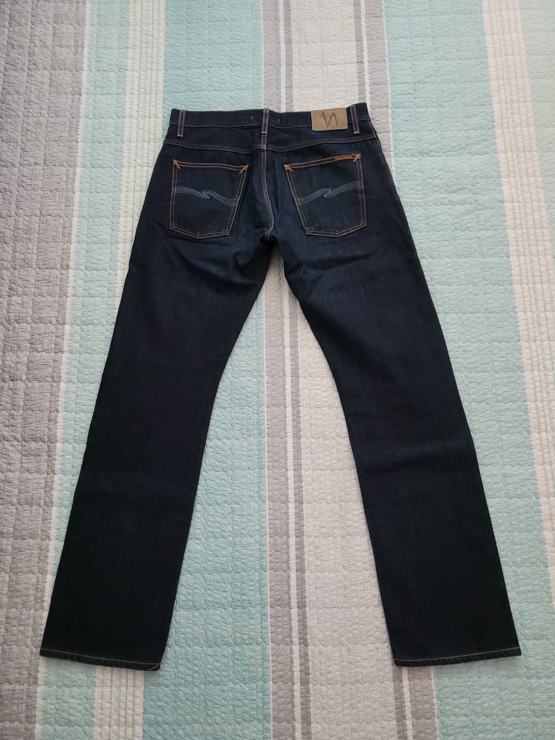 누디진 스트레이트알프 13온스 드라이 진청셀비지 탭33 실31-32사이즈 상품이미지5