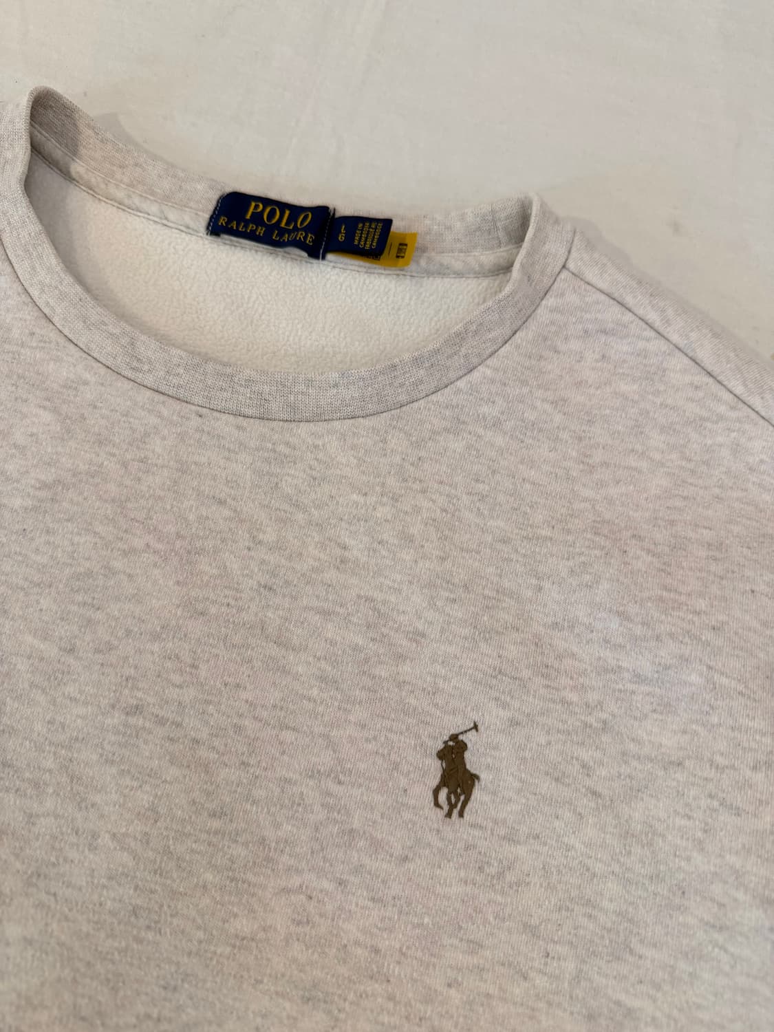 큐알) 폴로 랄프로렌 맨투맨 스웻셔츠 아이보리 그레이 상품이미지2