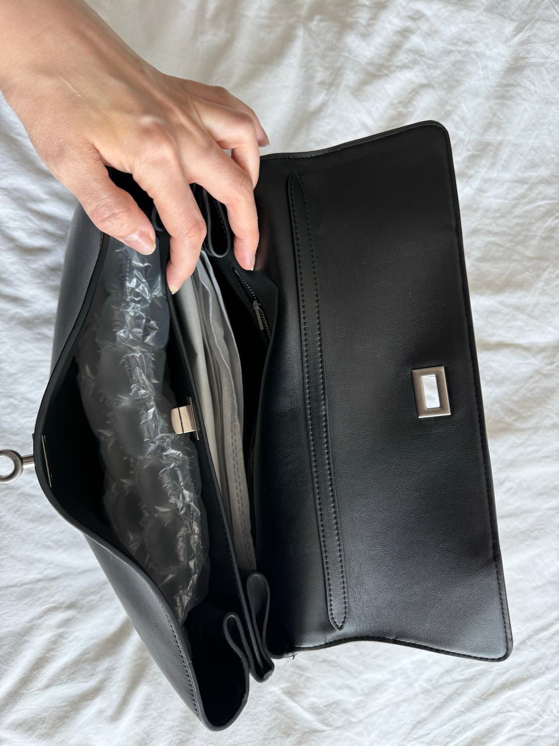 여성 스퀘어 소가죽백 상품이미지6