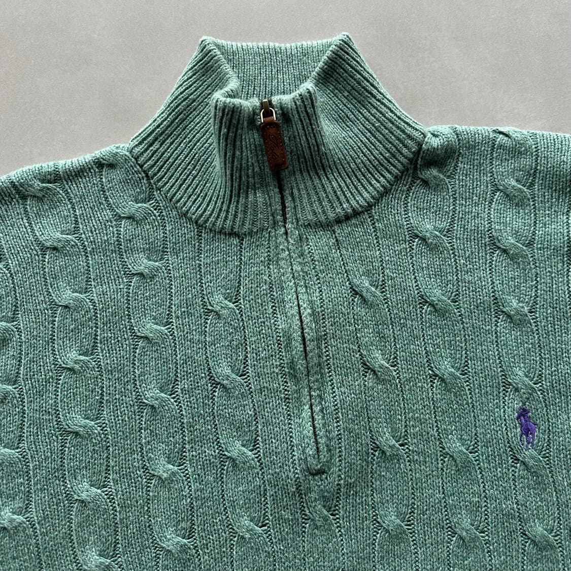 [XL]폴로 랄프로렌 하프집업 꽈배기 케이블 실크 니트 상품이미지6