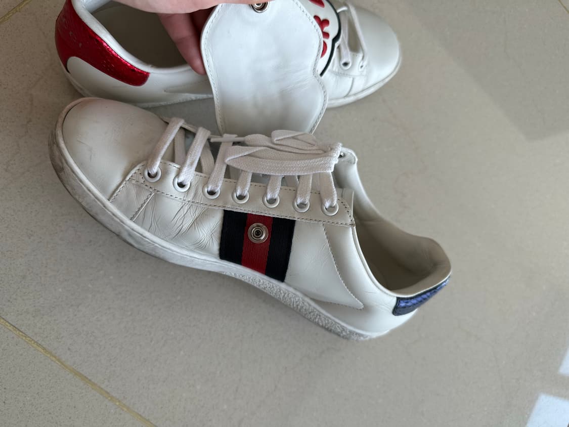 GUCCI 구찌 레더 스니커즈 (패치 탈착 가능) 운동화 단화 로퍼 플랫 상품이미지7