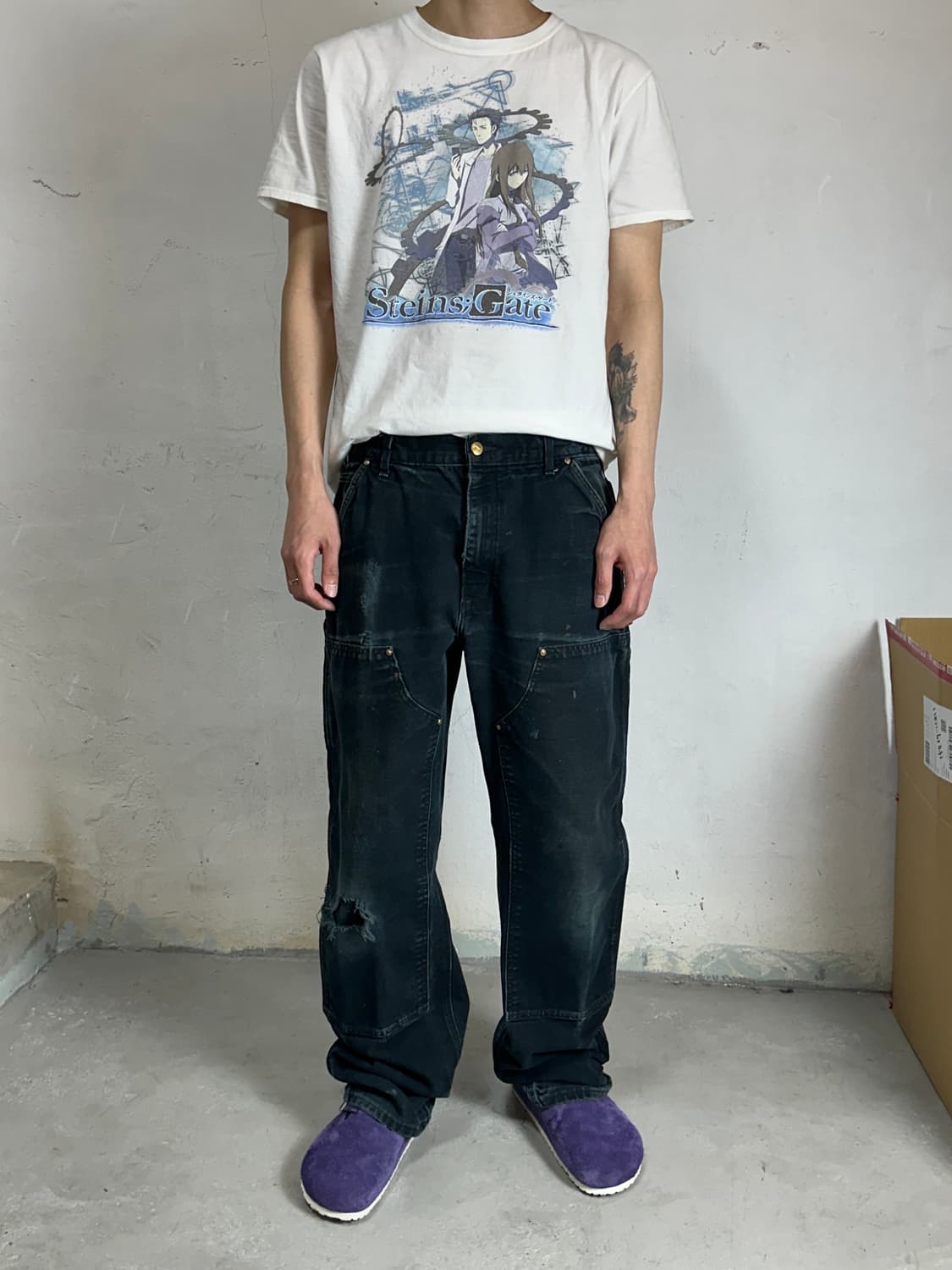 OG USA Made 칼하트 B01 더블니 블랙 칼하트 썩블니 좀비 상품이미지4