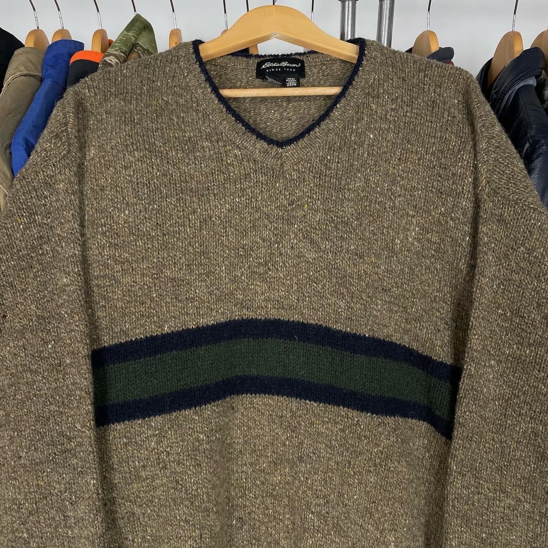 1990s USA 에디 바우어 보카시 브이넥 니트 상품이미지4