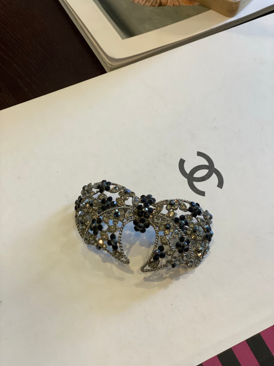 리본 블랙 크리스탈 헤어핀 상품이미지5