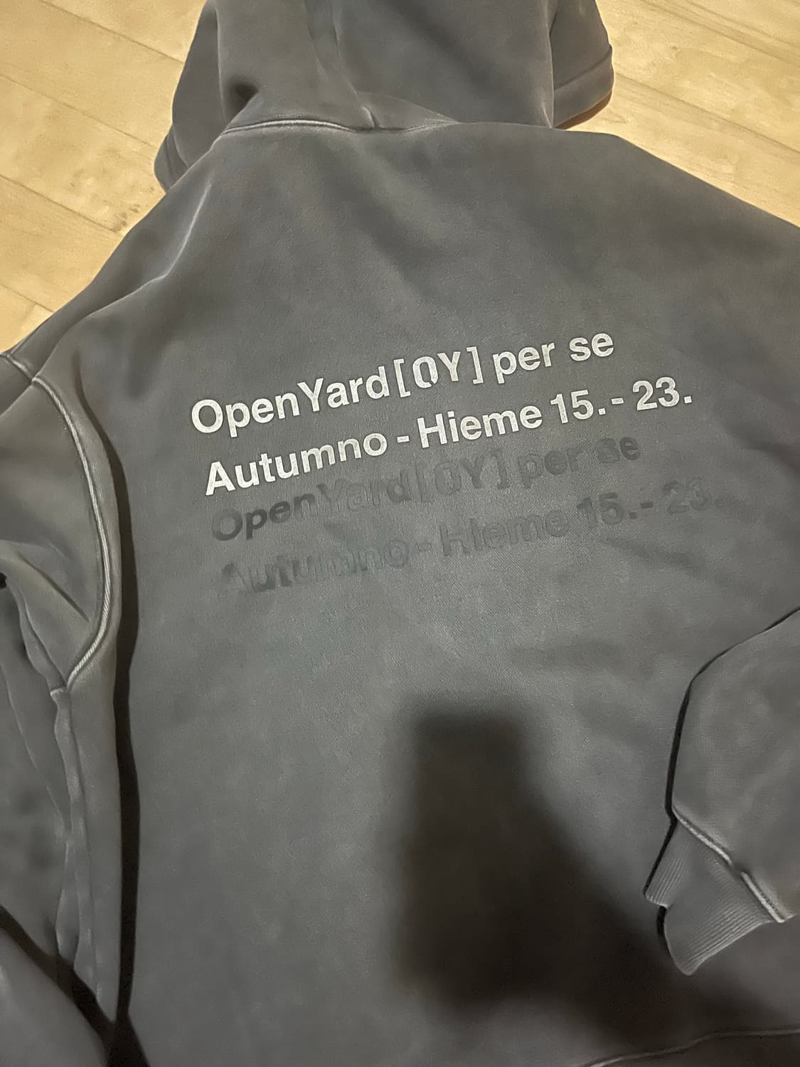 오와이 Oy PIGMENT TYPO HOODIE-BLACK 1사이즈 상품이미지4