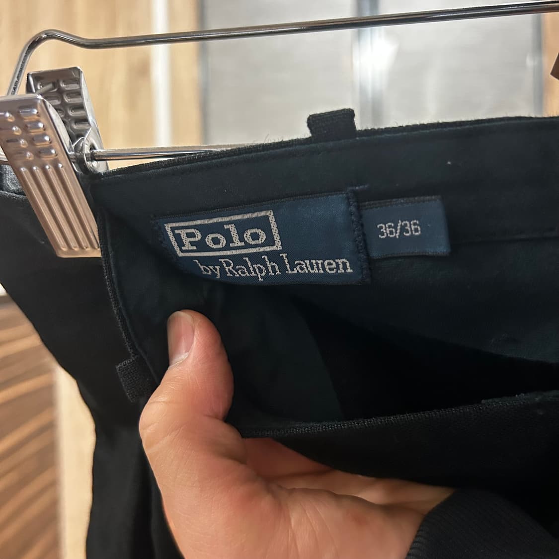 폴로 블랙 린넨 투턱 슬랙스 36/36 상품이미지3