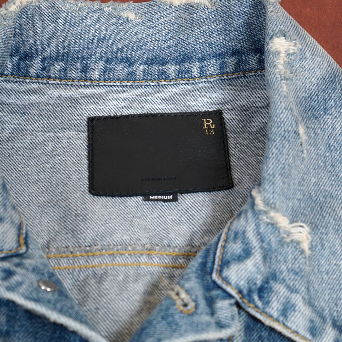 R13 드랍 숄더 데님 베스트(핸드 드로잉 커스텀) 상품이미지8