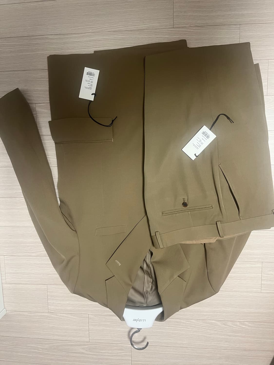 오라리 라이트 울 맥스 개버딘 더블 셋업 5사이즈 라이트 브라운 상품이미지2