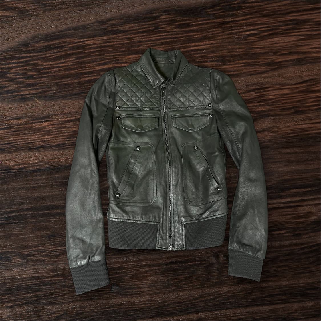 SYSTEM 고트스킨 스터드 레더자켓 상품이미지1